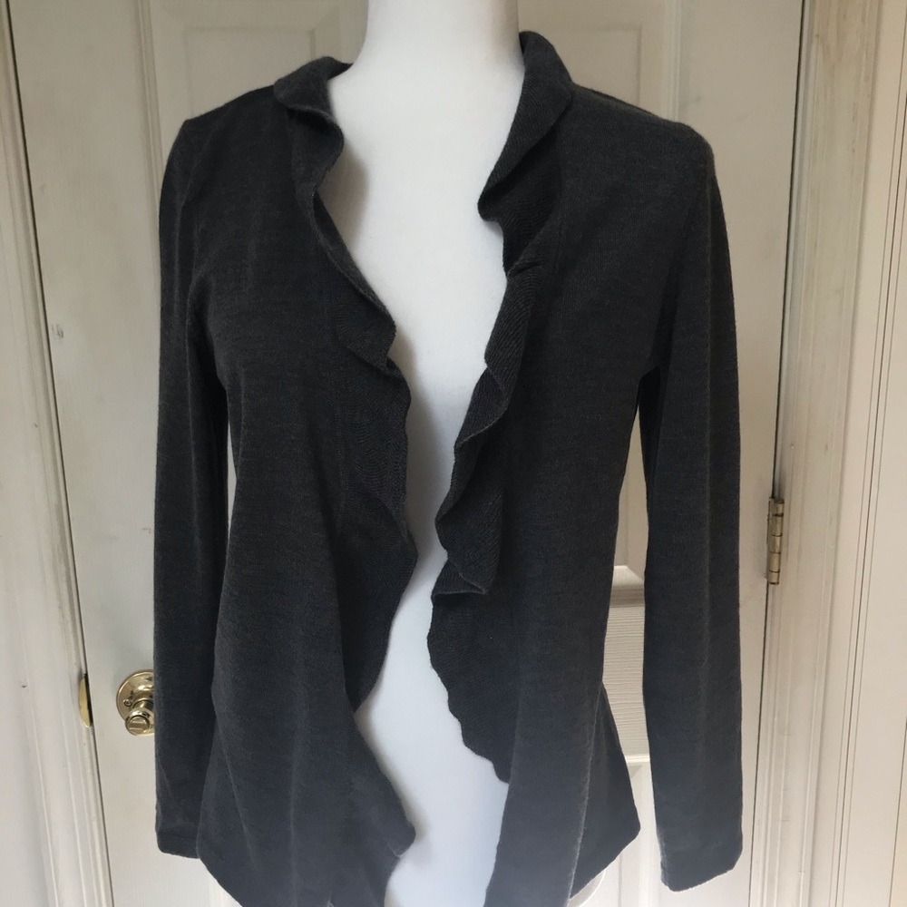 Talbots charcoal gray cardigan sweater